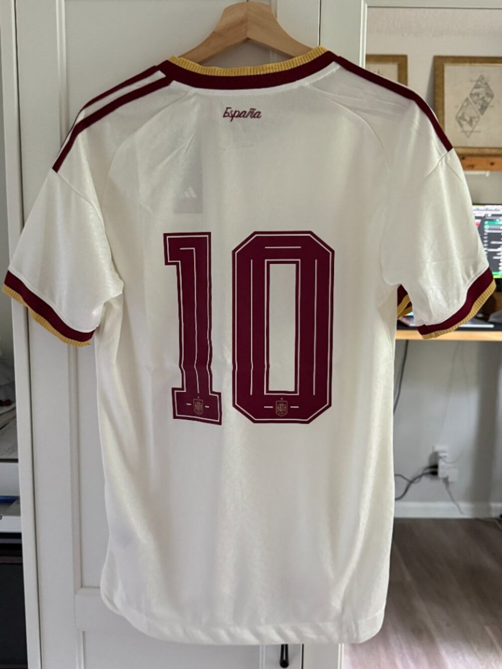Adidas Spain National Team Jersey Men’s Medium #10 White ClimaCool Soccer Shirt - Picture 3 of 5